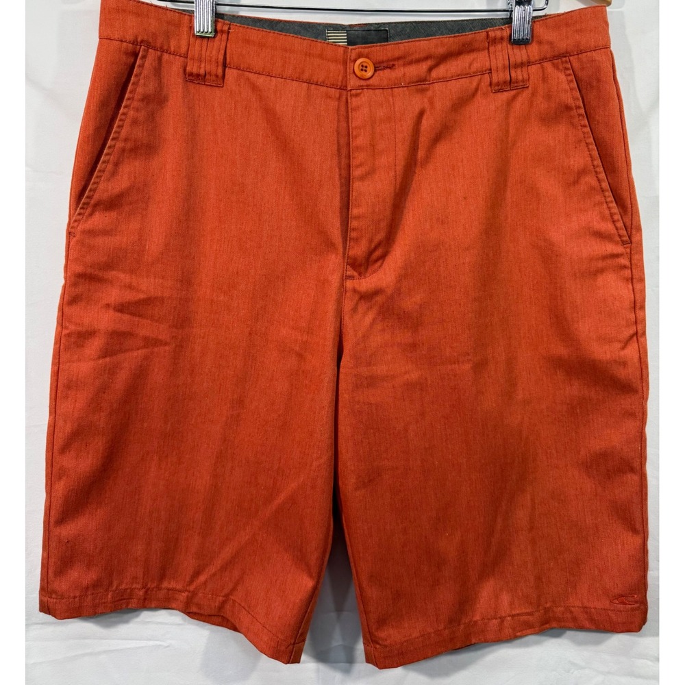 ONeill Mens Hybrid Walk Shorts Burnt Orange Heathered Size 33 Casual Beach Surf